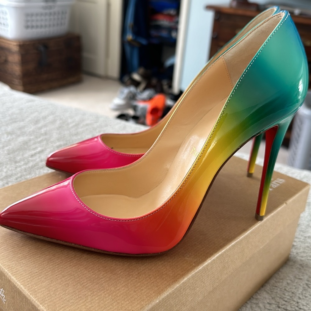 NIB Christian Louboutin Rainbow Pigalle Follies 38.5